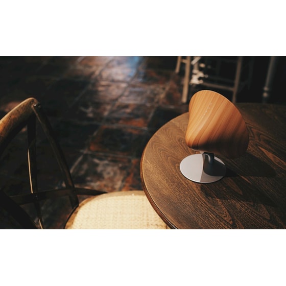 Mini Halo One Beach Wood Φορητό Ηχείο 5W - Ασημί/ Ανοιχτό Καφέ image 2