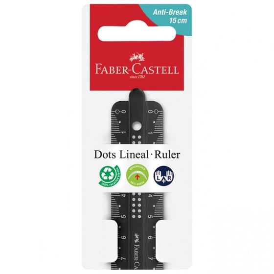 Χάρακας Faber-Castell Dots Breakresistant Μαύρο/Μπλε 15 cm (1 Τεμάχιο) image 3