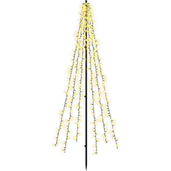 Vidaxl Led Χριστουγεννιάτικο Δέντρο 165 Εκ. 540 Led Θερμό Λευκό Ατσάλι image 0