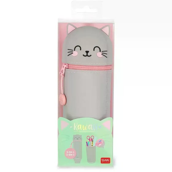 Κασετίνα Βαρελάκι Legami Σιλικόνης 2 in 1 Kawaii Kitty image 5