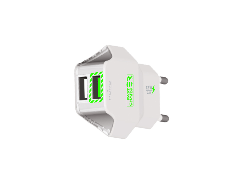 Image of HOME CHARGER FAST 2 USB 2.4A WHITE