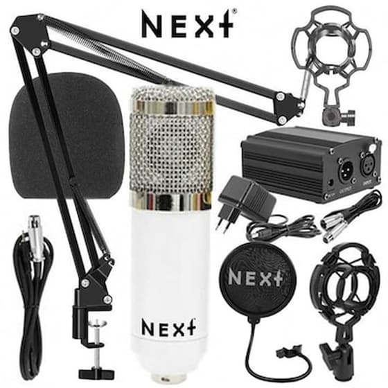 Next Phantom Power Kit Σετ Πυκνωτικό Shotgun Μικρόφωνο - Λευκό image 1