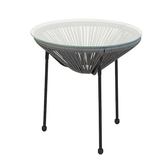 Τραπεζάκι Σαλονιού Woodwell Acapulco από Πλαστικό Rattan 50x50x50cm - Μαύρο/Γκρι image 0