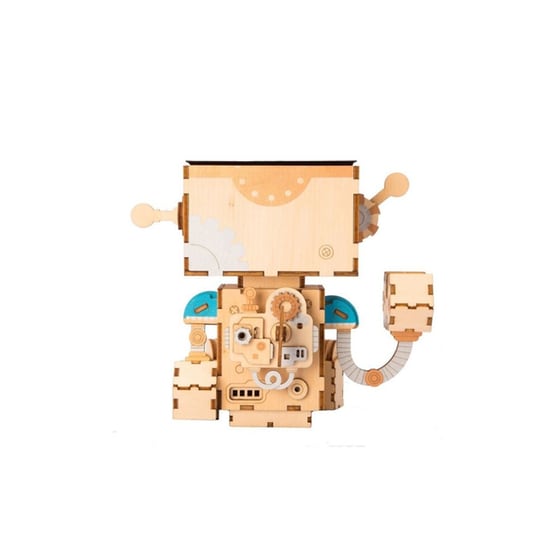 Ξύλινο 3D Puzzle Γλαστράκι Robot image 1