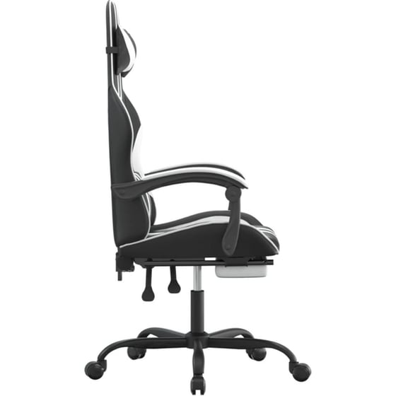 Καρέκλα Gaming VIDAXL 3143835 με Υποπόδιο από Τεχνητό Δέρμα - Μαύρο image 2