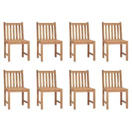 Vidaxl Καρέκλες Κήπου 8 Τεμ. Από Μασίφ Ξύλο Teak