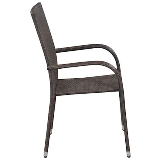 Vidaxl Σετ Τραπεζαρίας Κήπου 7 Τεμαχίων Καφέ Από Συνθετικό Ρατάν image 4