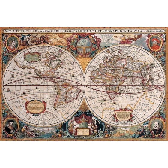Παζλ Eurographics Antique World Map Orbis Geographica: Mercator-Hondius Atlas (2000 Κομμάτια) image 1