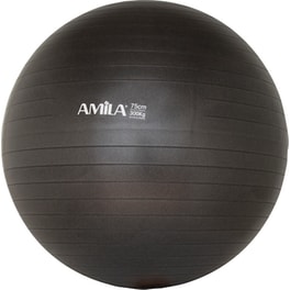 Μπάλα Γυμναστικής Amila Κατάλληλη για Pilates 1.70 kg 75 cm από PVC - Μαύρο