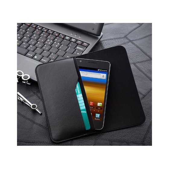 ΘΗΚΗ ΚΙΝ SAMSUNG LEATHER GALAXY S II BLK image 1