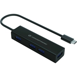 Conceptronic HUBBIES07B USB Hub 4-Port USB 3.2 συμβατό με USB-C