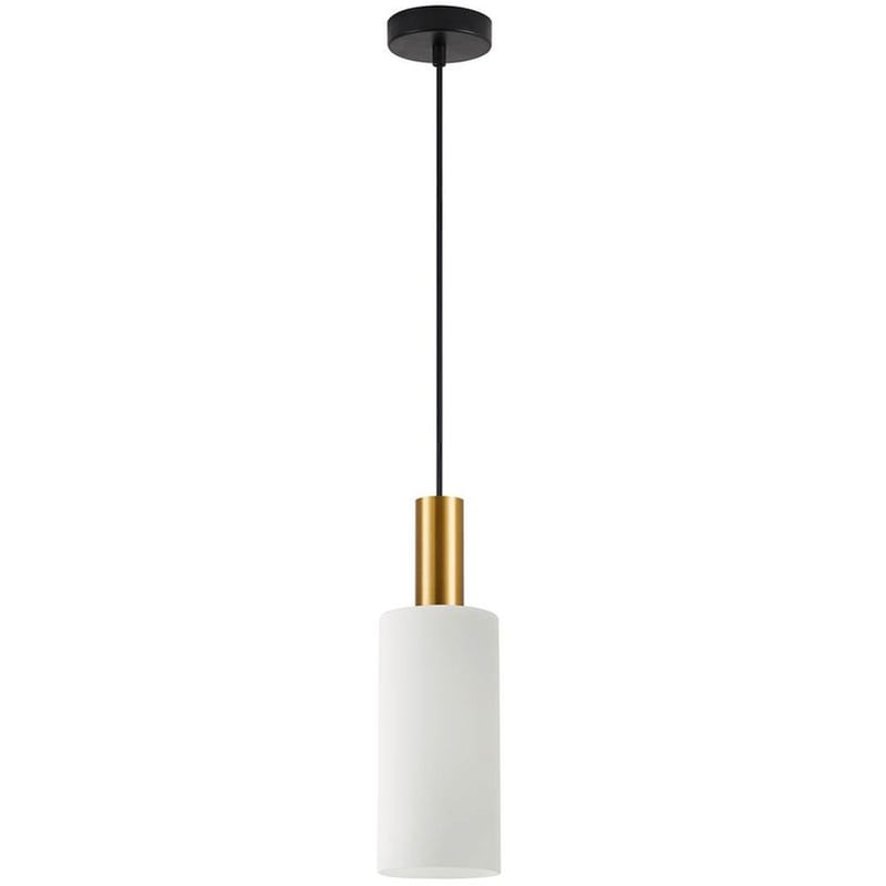 HOMELIGHTING Φωτιστικό Οροφής Μονόφωτο Homelighting 77-8652 από Γυαλί/Μέταλο Φ12x25-300 cm - Λευκό/Χρυσό