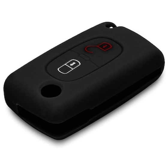 Kw Silicone Θήκη Κλειδιού Peugeot Citroen - 2 Κουμπιά - Black (43668.01) image 1