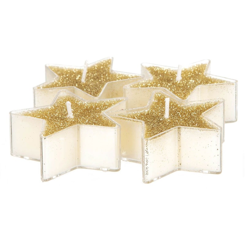 Κεριά (σετ 4τμχ) A-s Stars Gold 128451or