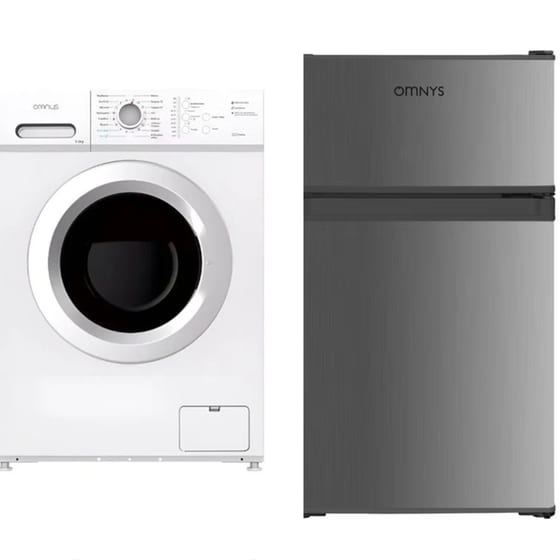 Σετ Πλυντήριο Ρούχων OMNYS WNM-6WH25BAS & Ψυγείο Μονόπορτο OMNYS WNT-85IN INOX image 0