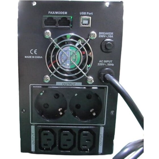UPS Lamtech με AVR και LCD Display 2000VA Μαύρο image 1