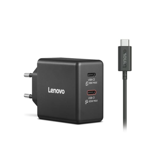 Τροφοδοτικό Λάπτοπ Lenovo 65W Dual USB-C - Μαύρο image 0