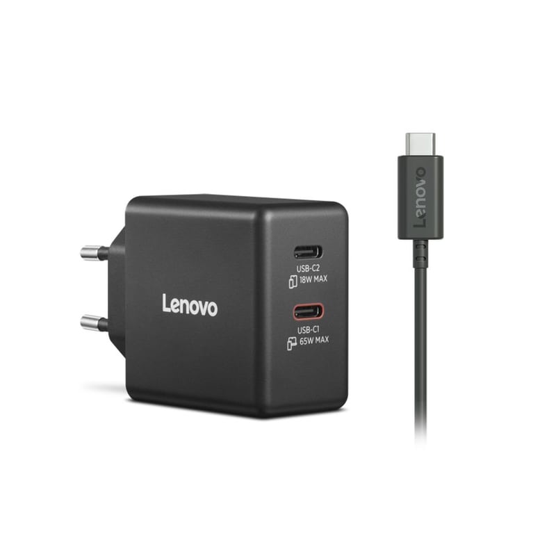 Τροφοδοτικό Λάπτοπ Lenovo 65W Dual USB-C - Μαύρο