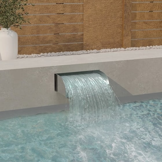 Vidaxl Καταρράκτης 45 X 34 X 14 Εκ. Από Ανοξείδωτο Ατσάλι 304 Με Led image 1