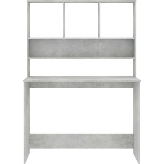 Γραφείο VidaXL με Ράφια από Μοριοσανίδα 110x45x157 cm - Γκρι Σκυροδέματος image 2