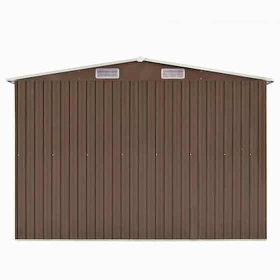 Vidaxl Αποθήκη Κήπου Καφέ 257 X 298 X 178 Εκ. Μεταλλική image 5