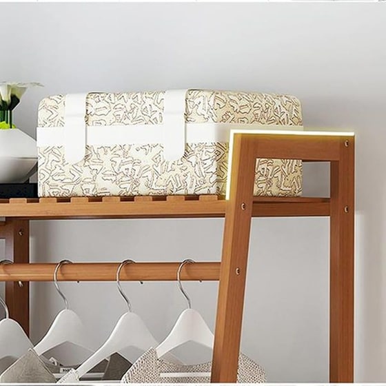 Κρεμάστρα Ράγα Ρούχων Ξύλινη 160x40x140 cm - Καφέ image 3