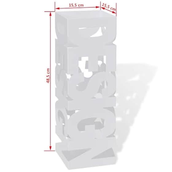 Ομπρελοθήκη VidaXL Ατσάλινη 15.5x15.5x48.5  cm - Λευκό image 4