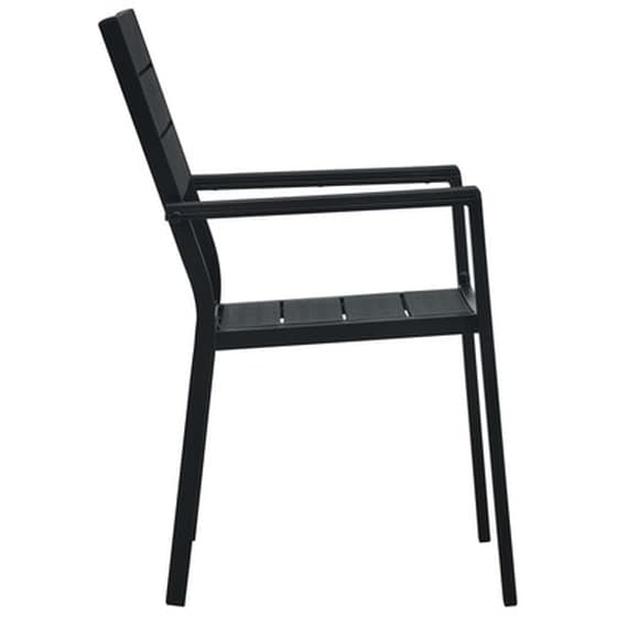 Καρέκλες Κήπου Vidaxl από Ξύλου Hdpe 4 Τεμ. 62x55.5x88.5cm - Μαύρες image 4