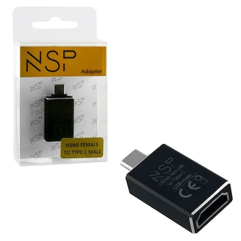 NSP Nsp Adapter Hdmi 1.4 Female To Type C 3.1 Male 4k And Dex Black