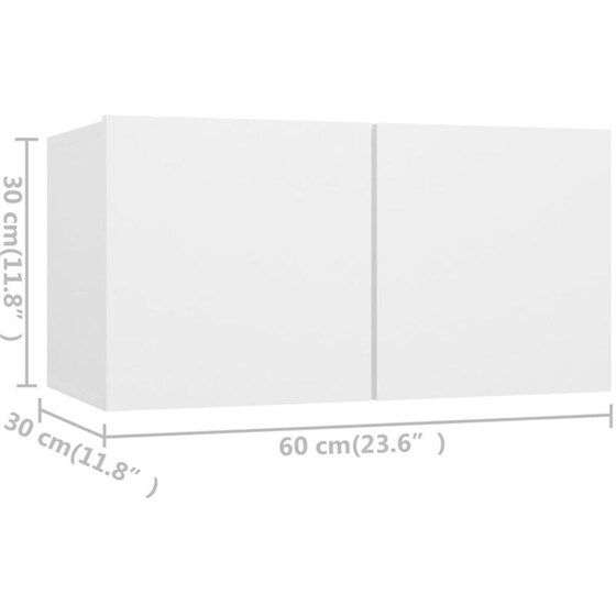 Έπιπλα Τηλεόρασης VidaXL Μοριοσανίδα 4 Τμχ 60x30x30cm - Λευκό image 8