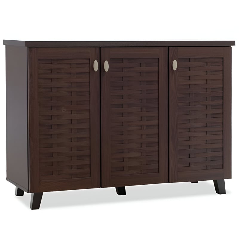 PAKOWORLD Παπουτσοθήκη - Ντουλάπι MANTAM 16 Ζευγαριών Από Μελαμίνη 115.5x40x92 cm - Καρυδί