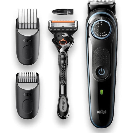 Σετ Επαναφορτιζόμενης Κουρευτικής Μηχανής BRAUN BT3240 Μαύρο/Μπλε image 0