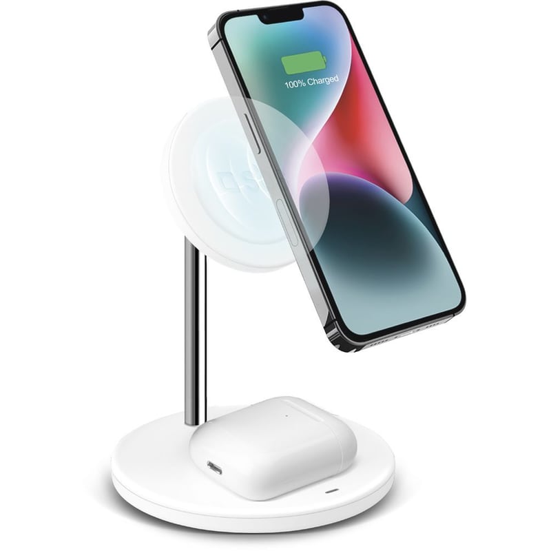 Ασύρματος Φορτιστής SBS Wireless Charger Station 2 in 1 15W - White