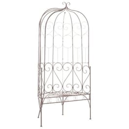 Παγκάκι Κήπου VidaXL Αντικέ από Σίδερο 95x54x200cm - Καφέ