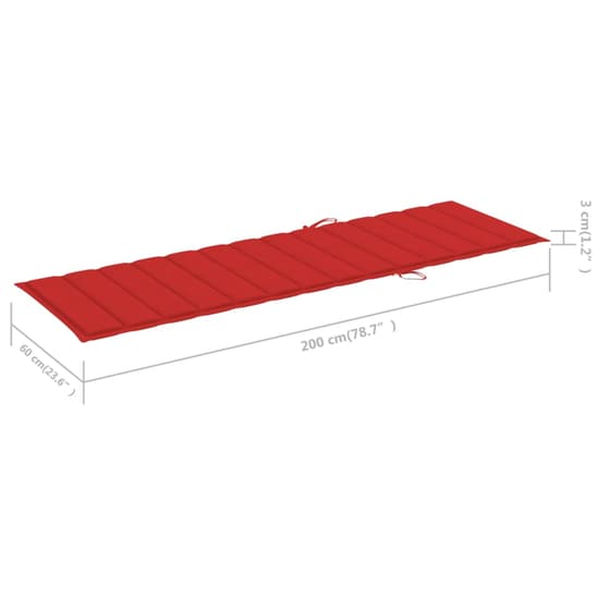 Ξαπλώστρα VidaXL από Μπαμπού 200x65x30-87 cm - Κόκκινη/Καφέ image 6