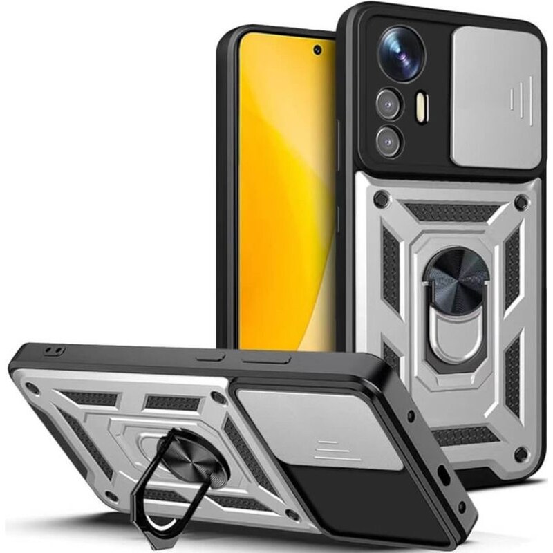 Θήκη Xiaomi 12 Lite - Bodycell Armor Slide Ring Holder - Silver BODYCELL