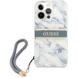 Θήκη Apple iPhone 13 Pro Max - Guess Marble Collection Printed Stripe - Μπλε/Λευκό