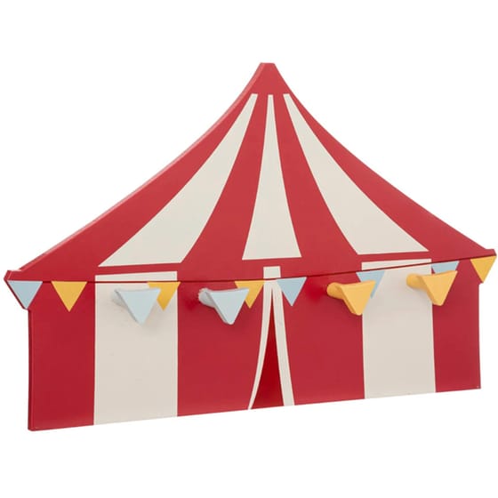 Κρεμάστρα Τοίχου Παιδική Atmosphera 4 Θέσεων Circus 195808 MDF 37x4.4x25 cm - Κόκκινο/Λευκό image 0