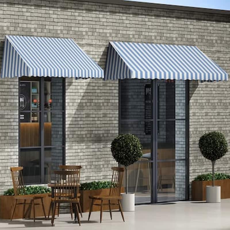 Τέντα Vidaxl Μπιστρό 400x120cm - Λευκό/Μπλε