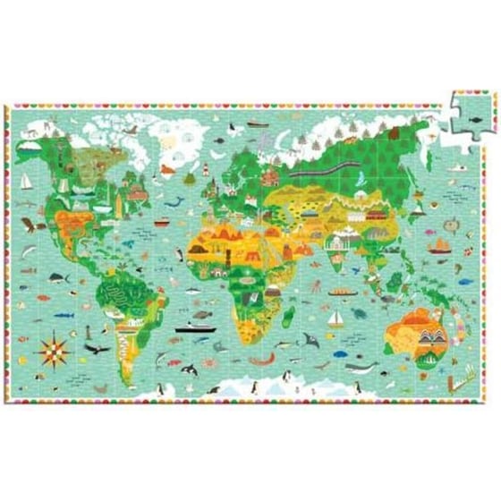 Djeco Puzzle Aνακάλυψης "παγκόσμιος Χάρτης" 200τεμ. image 0