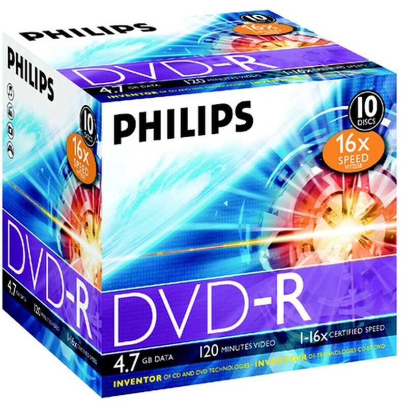 Δίσκοι CD/DVD  Philips DVD-R 4.7GB 10 τμχ