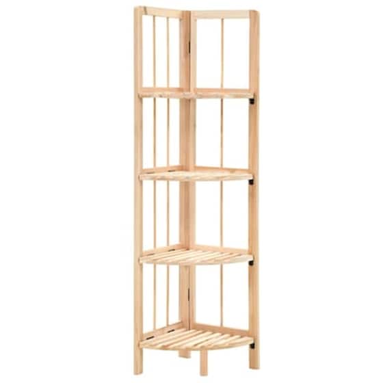 Ραφιέρα Γωνιακή VidaXLαπό Ξύλο Κέδρου 27x27x110 cm - Μπεζ image 1