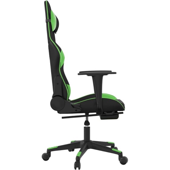 Καρέκλα Gaming VIDAXL 3143767 με Υποπόδιο από Τεχνητό Δέρμα - Μαύρο image 1