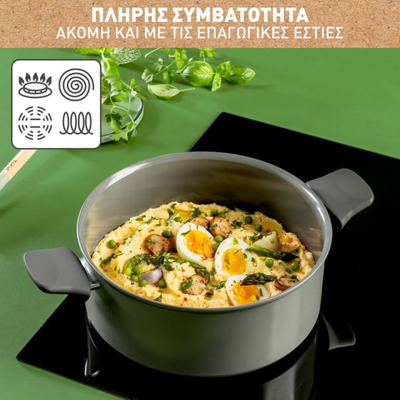 Κατσαρόλα Βαθιά TEFAL C42646 24 cm Μαύρο image 5