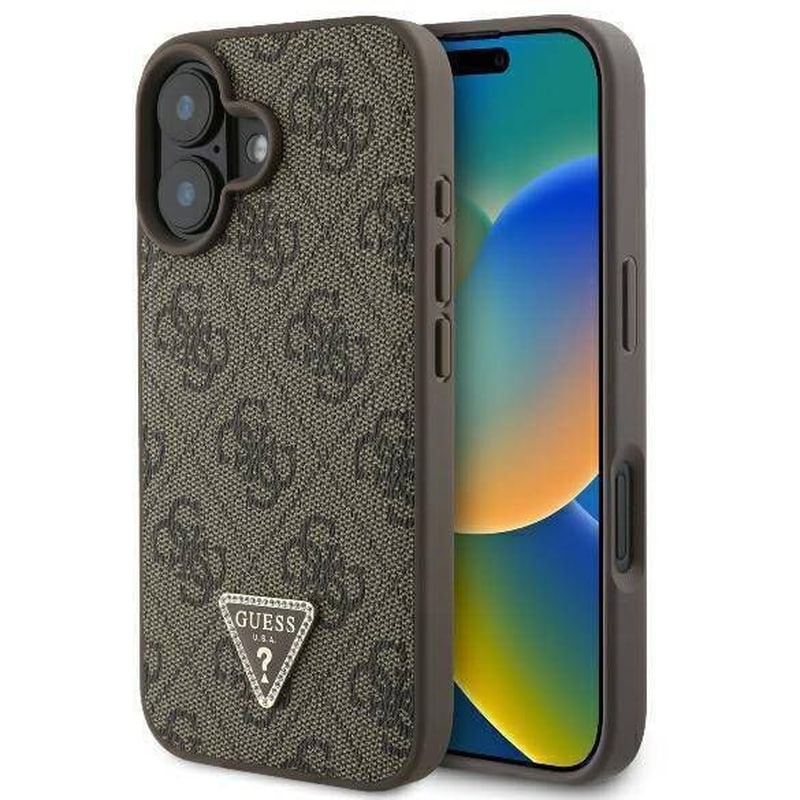 Θήκη Apple iphone 16 Pro Max - Guess 4g Triangle Strass - Καφέ