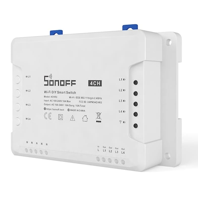 SONOFF Sonoff Smart Διακόπτης Wifi 4ch R3, 4 Θέσεων, 16a, Λευκός