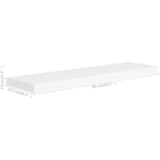 Ράφια Τοίχου VidaXL από MDF 90x23.5x3.8 cm 4 Τμχ - Λευκό image 7