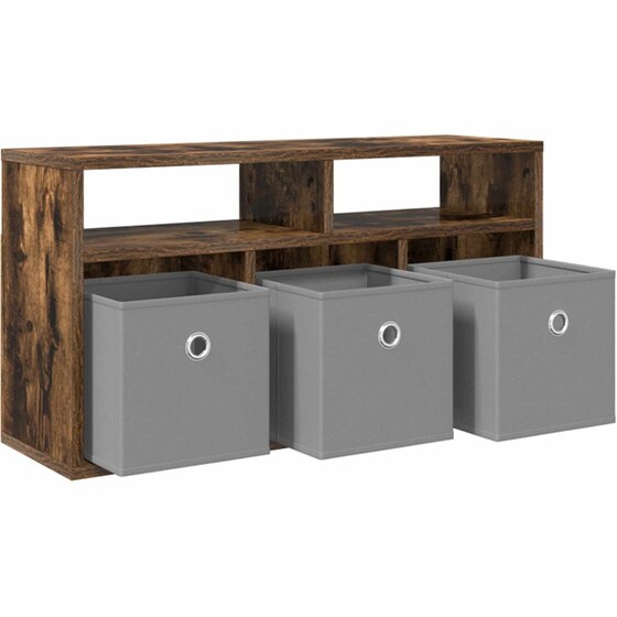 Έπιπλο Τηλεόρασης VidaXL με Συρτάρι 72 x 22,5 x 38 cm - Καπνιστή Δρυς image 4