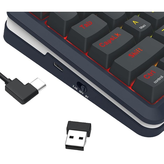 Redragon Flekact K708RGB Gaming Μηχανικό Ασύρματο 2.4 GHz/Bluetooth Πληκτρολόγιο RGB Μαύρο (US) image 5