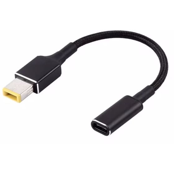 Τροφοδοτικό Laptop POWERTECH CAB-UC077, USB-C σε Slim Tip Lenovo, Μαύρο image 0
